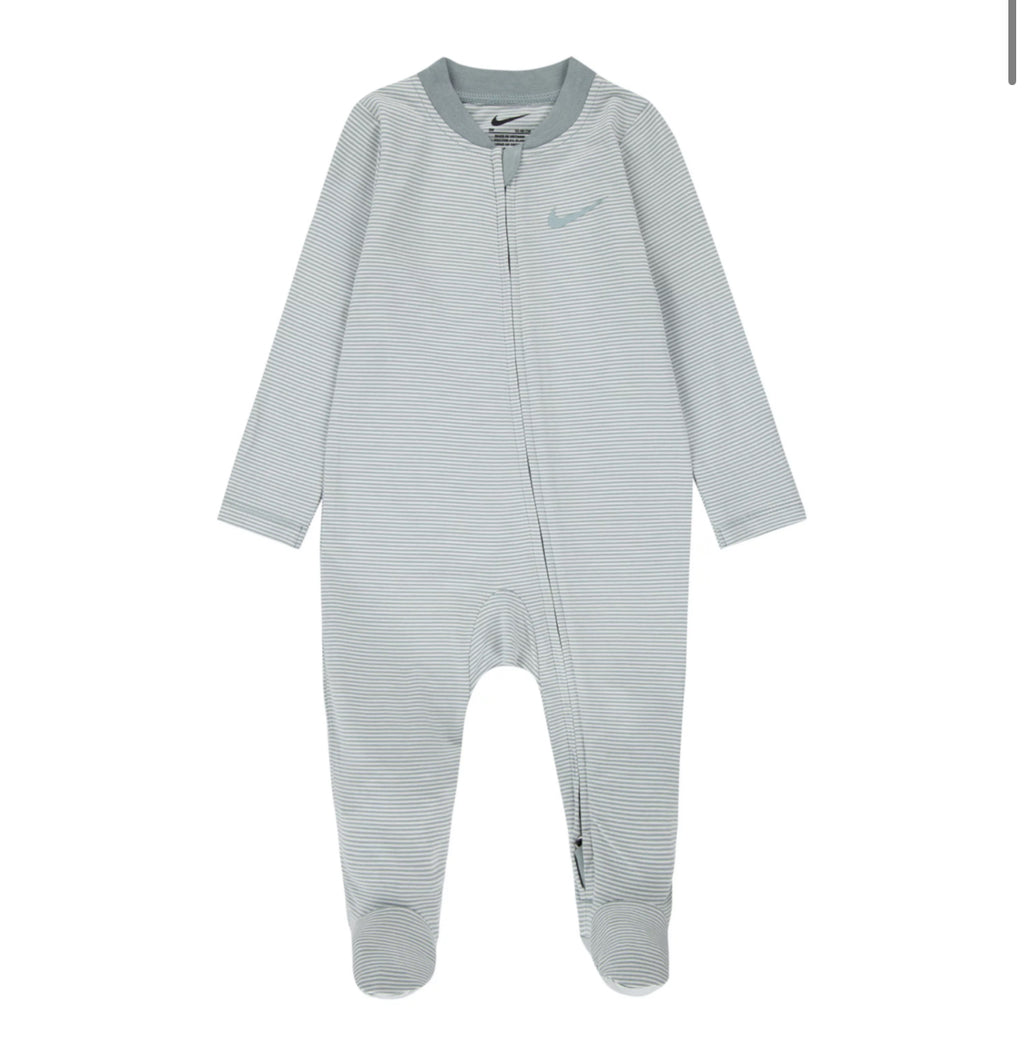 Mica Green Newborn Baby Nike Striped Footed Coverall