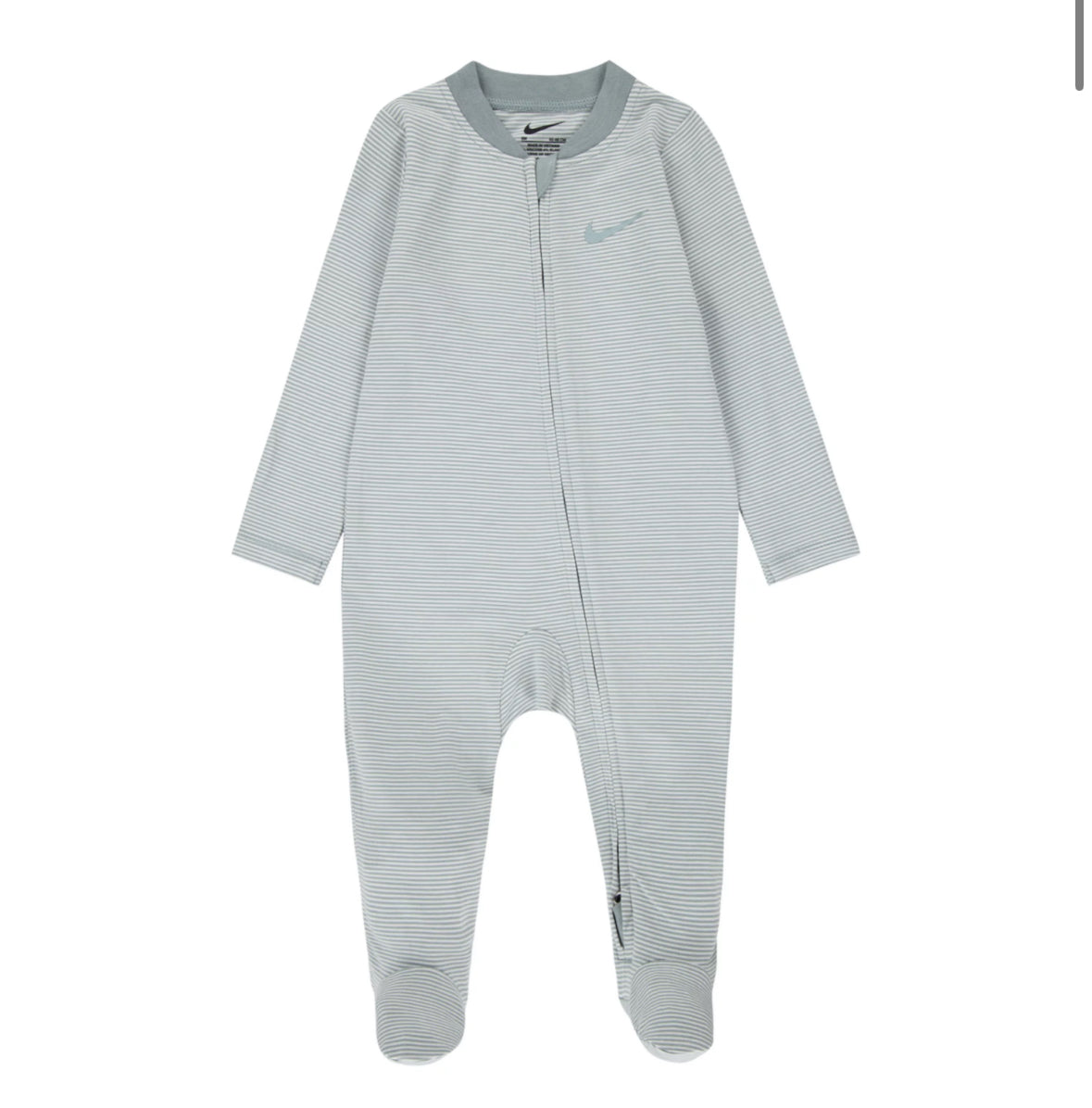 Mica Green Newborn Baby Nike Striped Footed Coverall