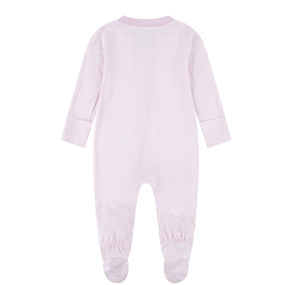 Pink Foam Newborn Baby Nike Striped Footed Coverall
