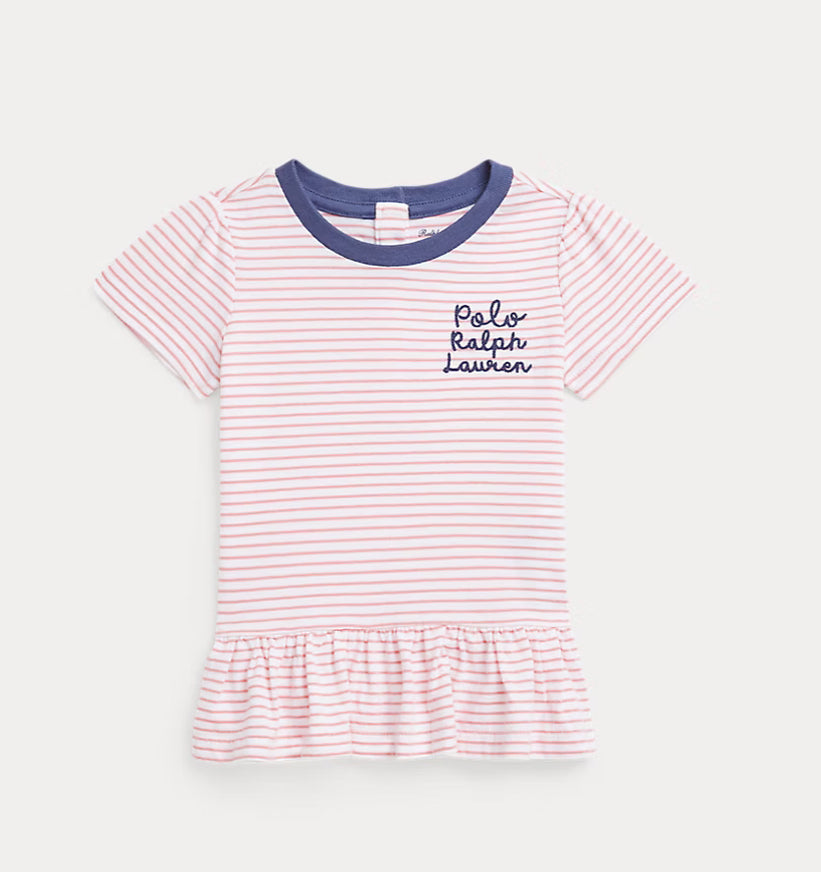 Logo Cotton Jersey Peplum Tee