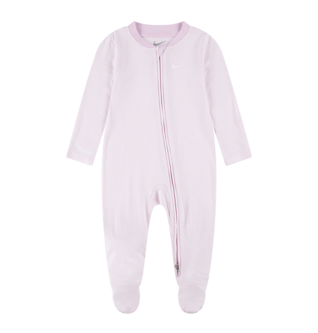 Pink Foam Newborn Baby Nike Striped Footed Coverall