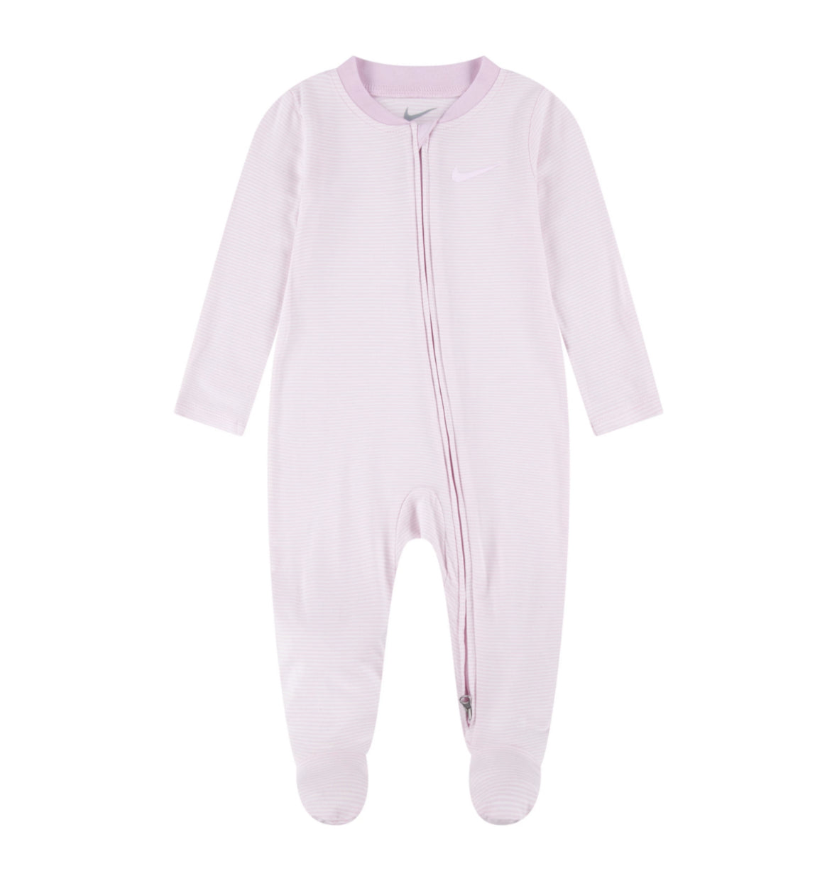 Pink Foam Newborn Baby Nike Striped Footed Coverall