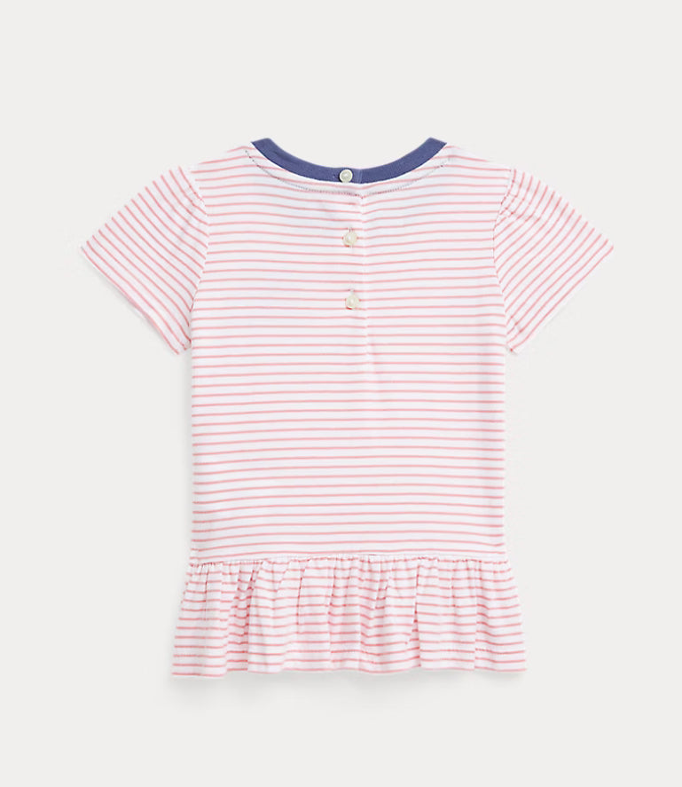 Logo Cotton Jersey Peplum Tee